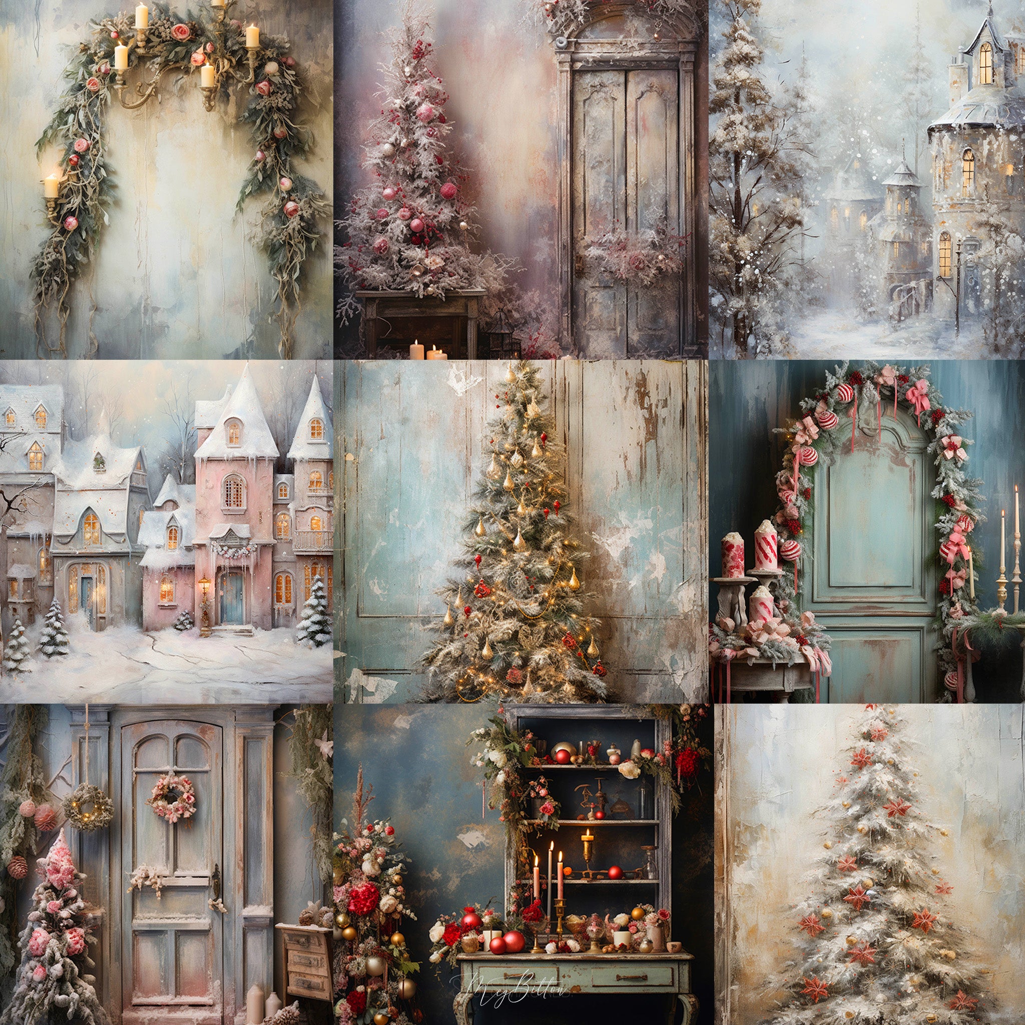 Ultimate Classic Christmas Portrait Background Bundle
