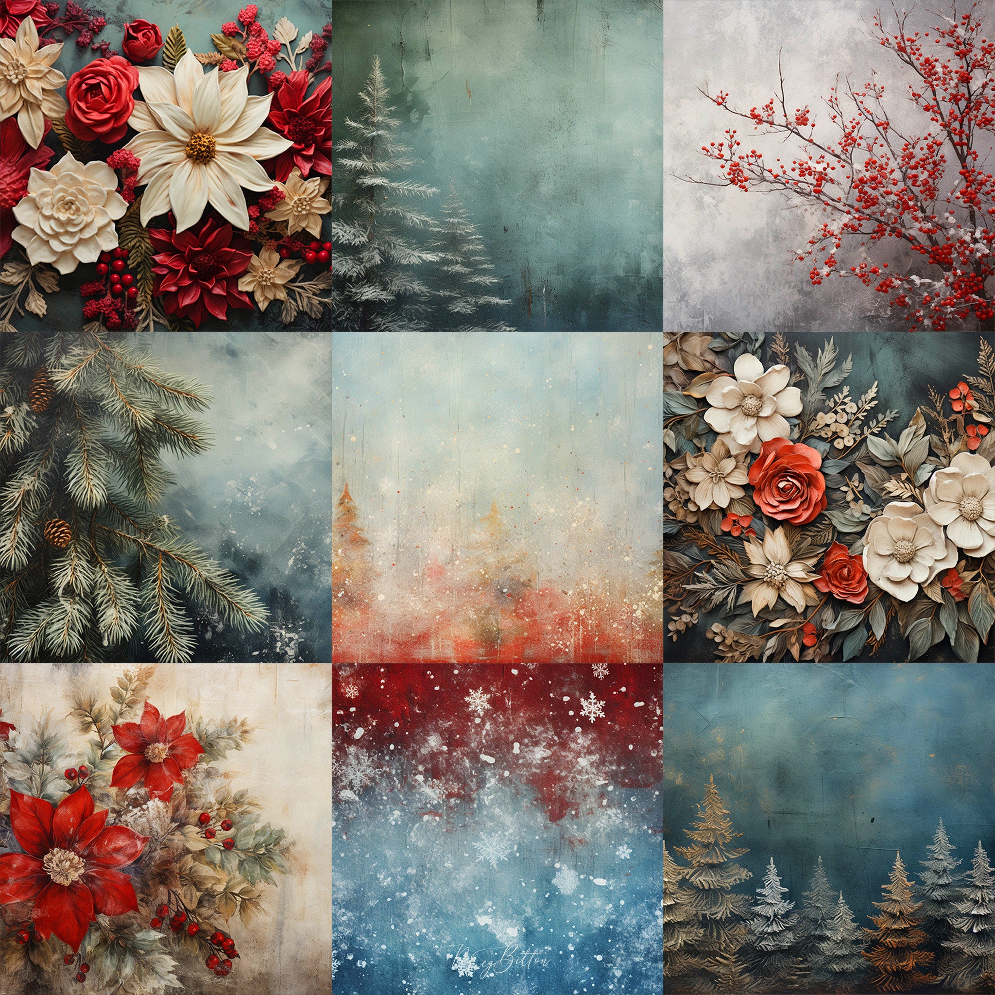 Ultimate Christmas Fine Art Background Bundle