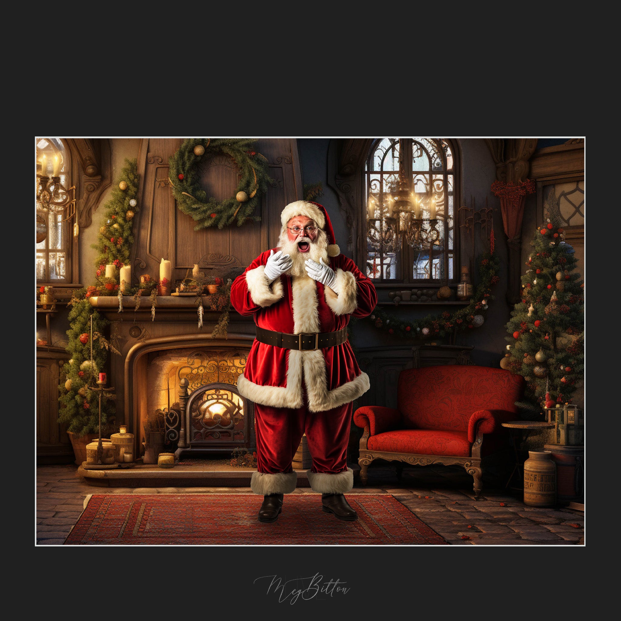 Magical Surprised Santa Overlays